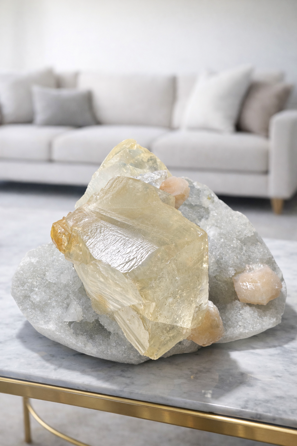 Stunning chalcedony with stilbite and huge clear calcite - 16cm, 1.54kg