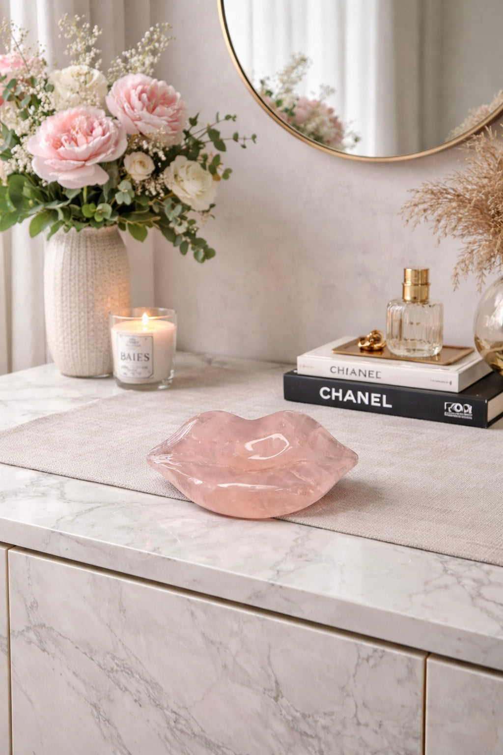 Juicy Lips aus Rosenquarz - 7.5cm, 85g