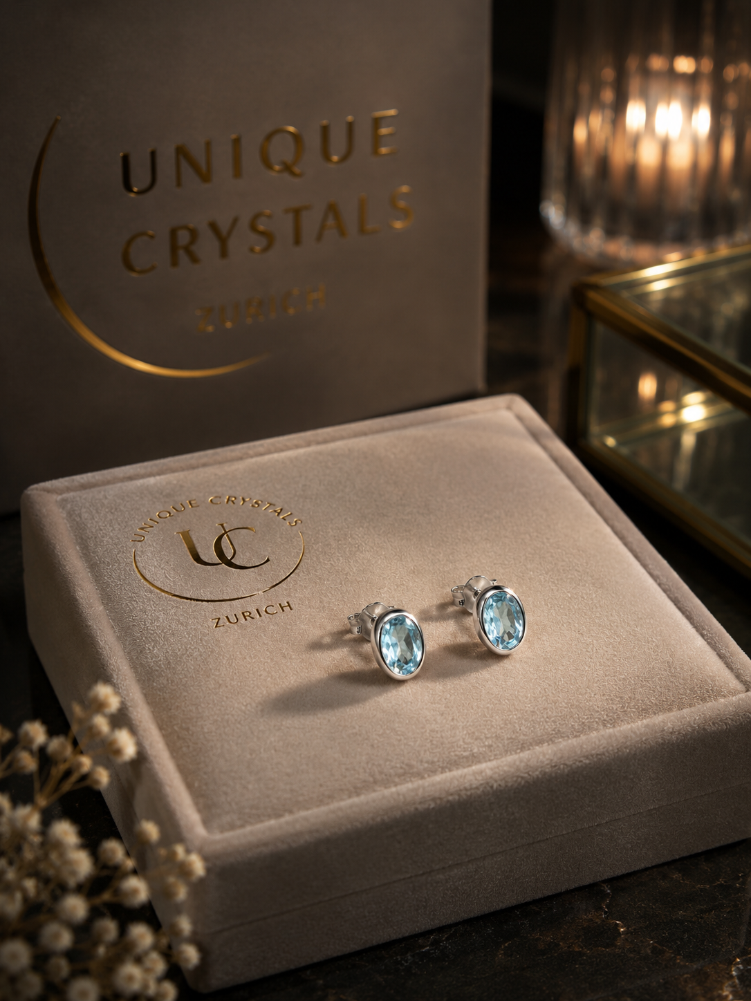 Ciondolo esclusivo in topazio blu 2 cm – Sfaccettato e prezioso in argento 925 ✨
