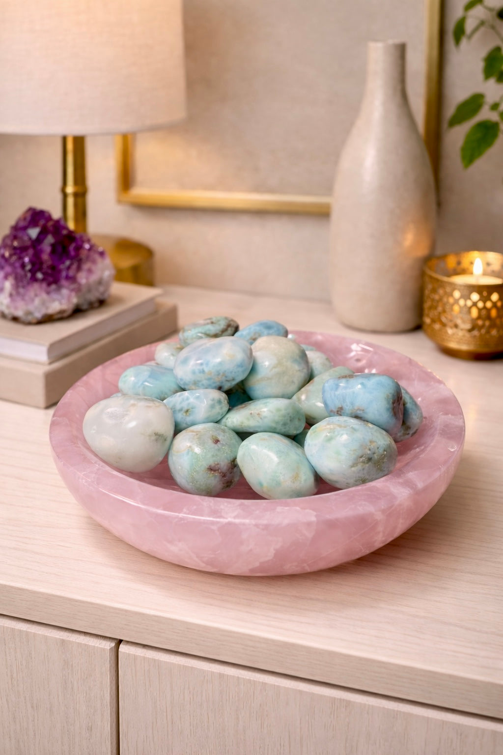 Larimar Trommelsteine 2,8–3 cm – Seltener Karibik Edelstein