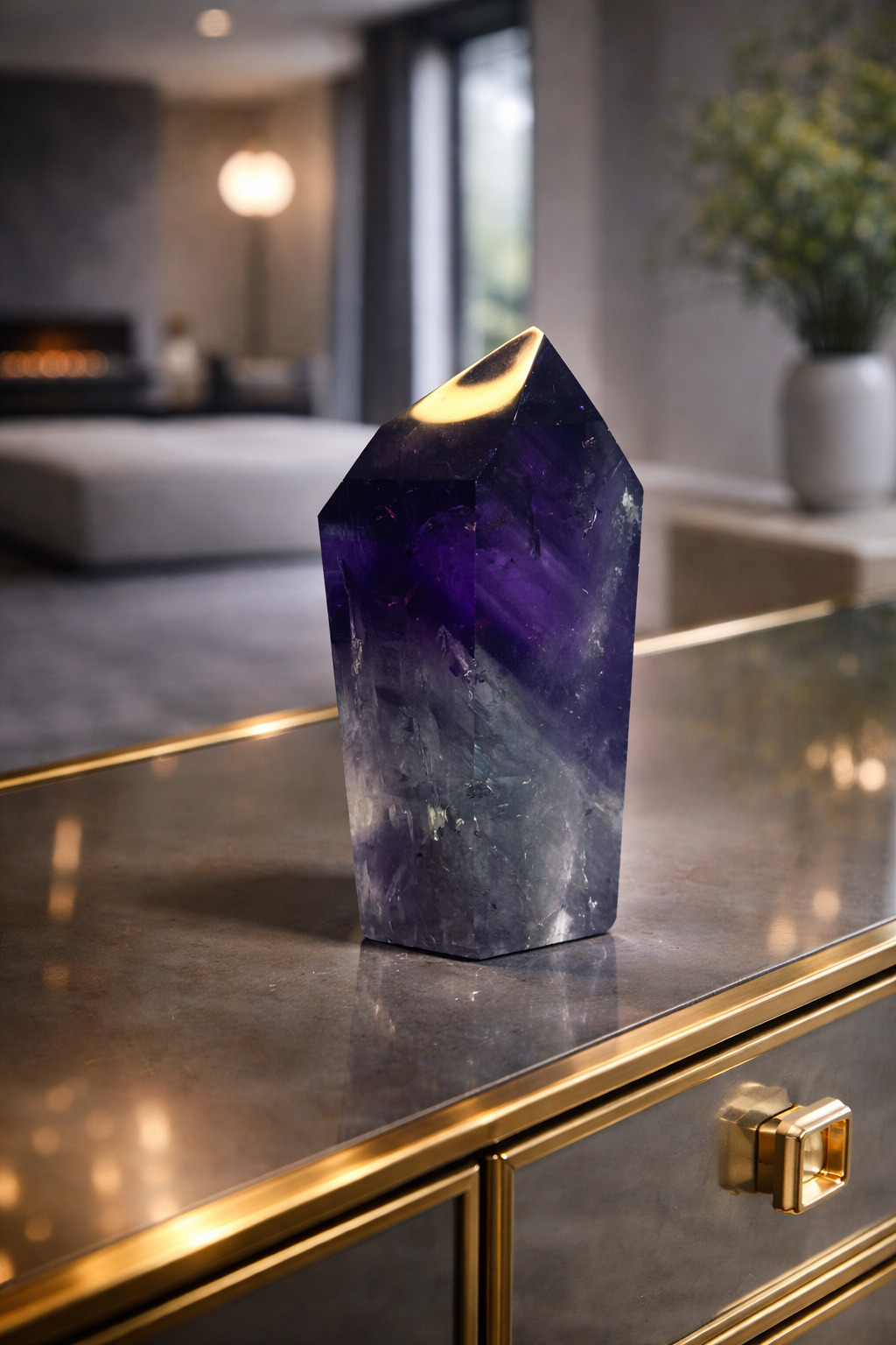 Amethyst Phantom Bergkristall Spitze - 10cm, 304g