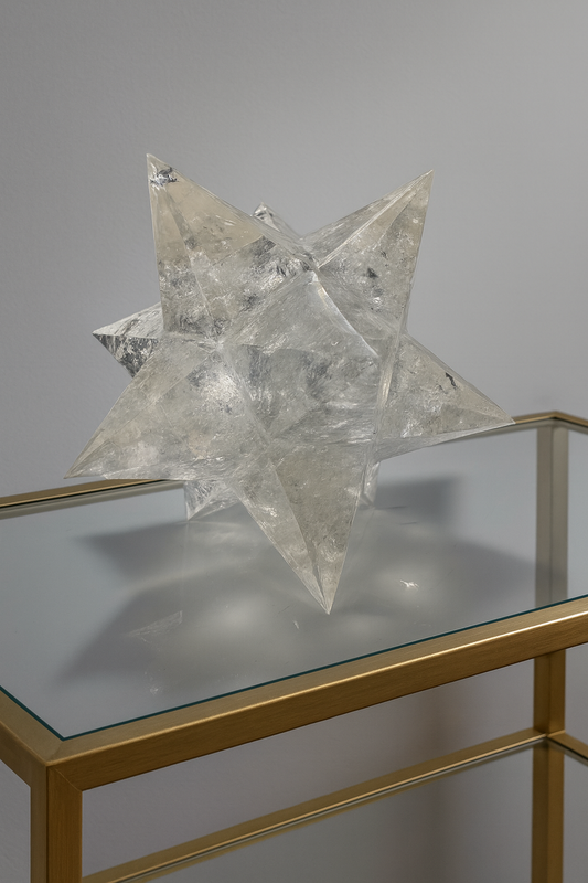 Merkaba Stern aus Bergkristall – Extra klare Lichtenergie – Handgefertigt in Brasilien