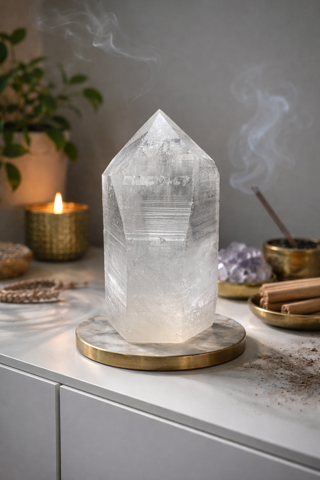 Lemurian Bergkristallspitze 10 cm, 362g – Premium Qualität I Minas Gerais, Brasilien
