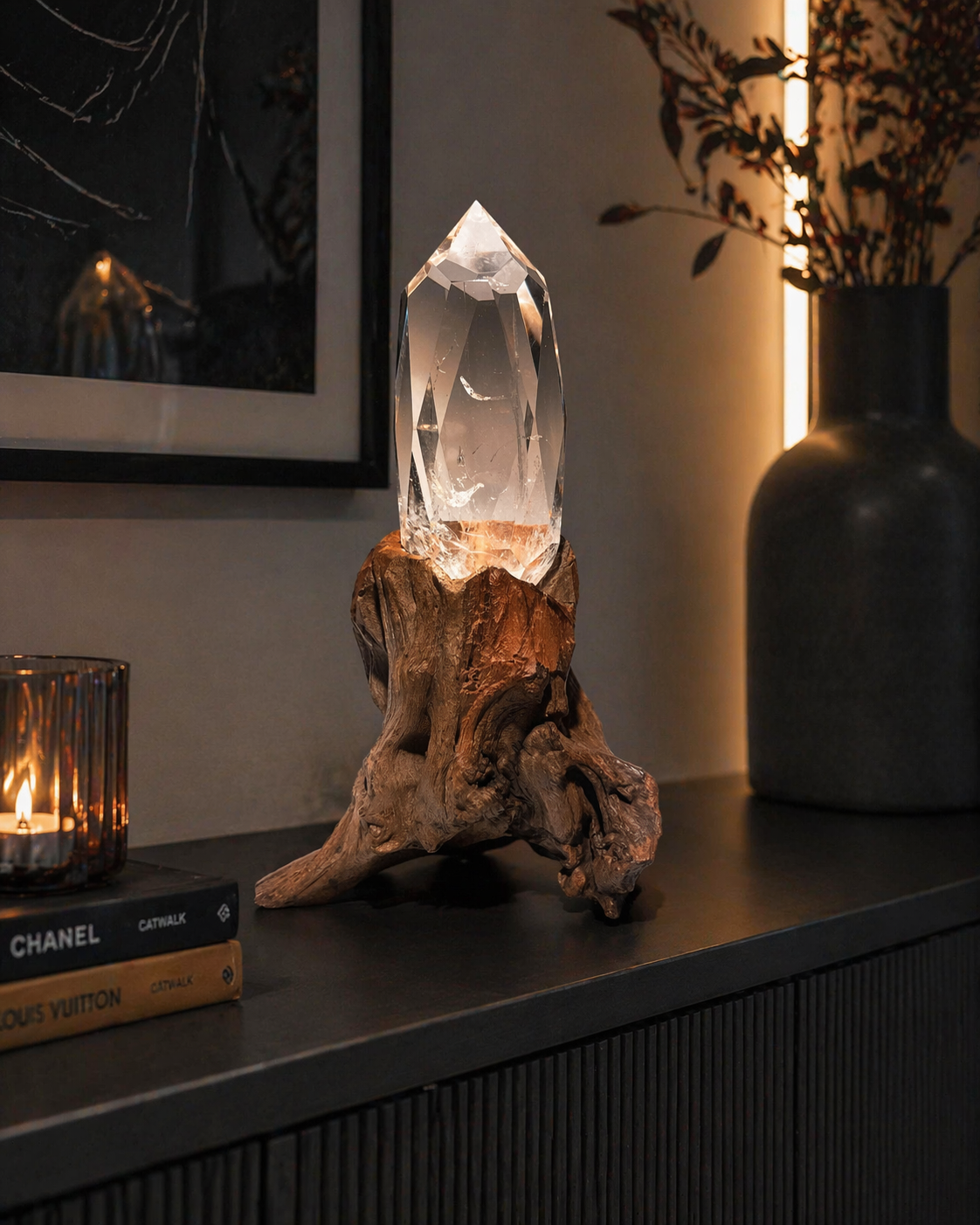 Ultraclear Lemurian Rock Crystal · Faceted Light Unique Piece · Handmade from Brazil ✨