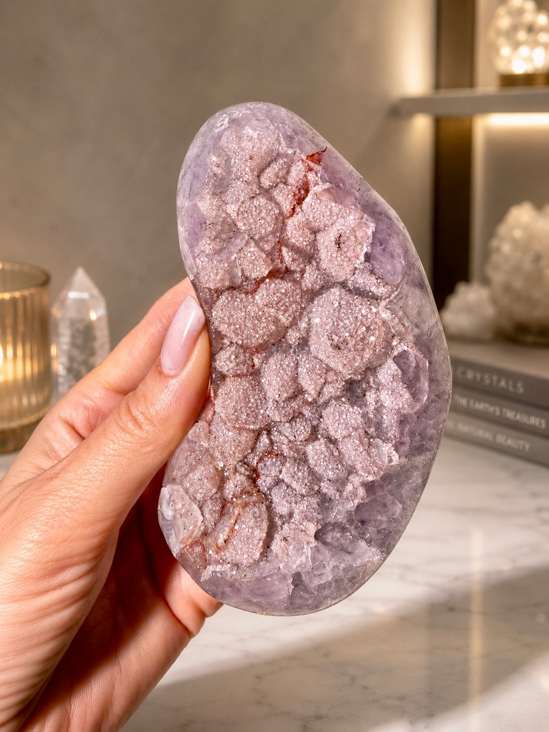 Amethyst Freiform mit Sugar Quartz & Doppelkristallisation | 462 g