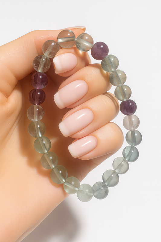 Fluorit Armband 19 cm – Kristallarmband für Fokus, Reinigung & innere Klarheit 💜