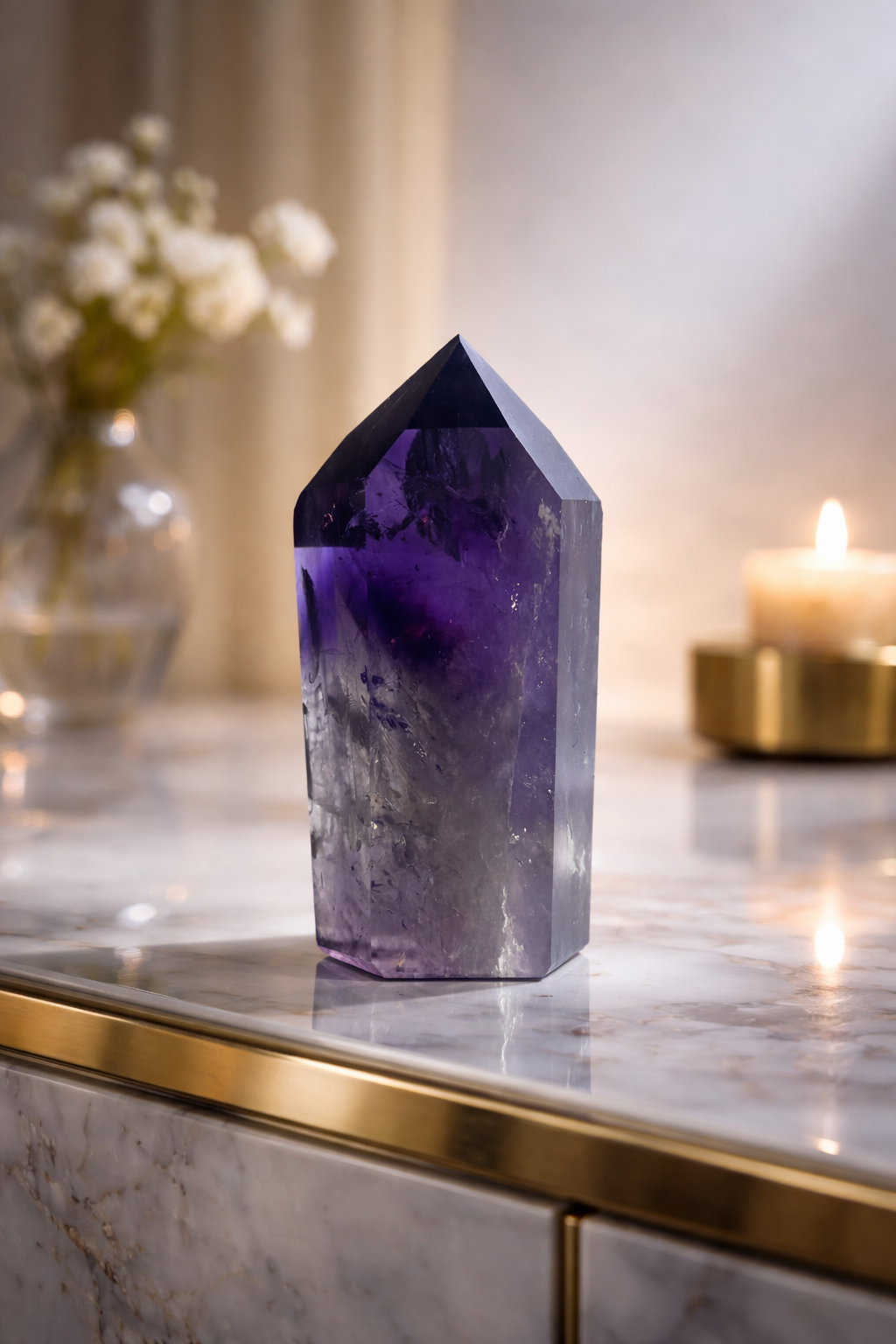 Amethyst Phantom Bergkristall Spitze - 10cm, 304g