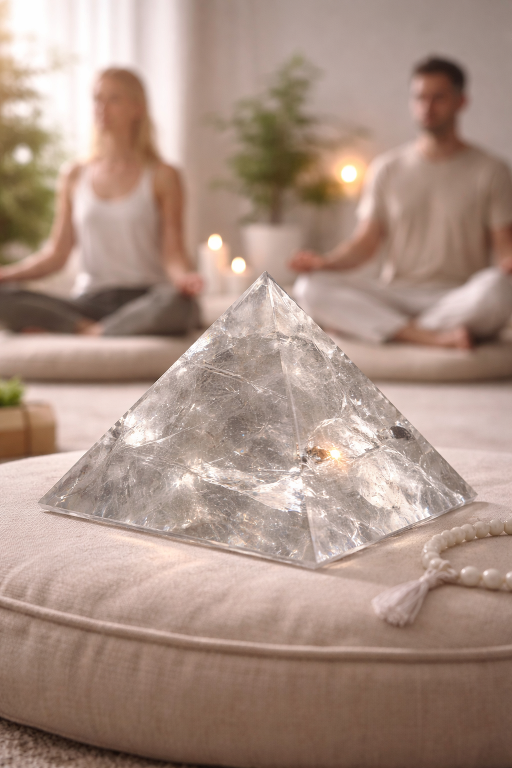 Exklusive Lemurian Bergkristall Pyramide – Handgeschliffen, 1.76kg, 13.5cm