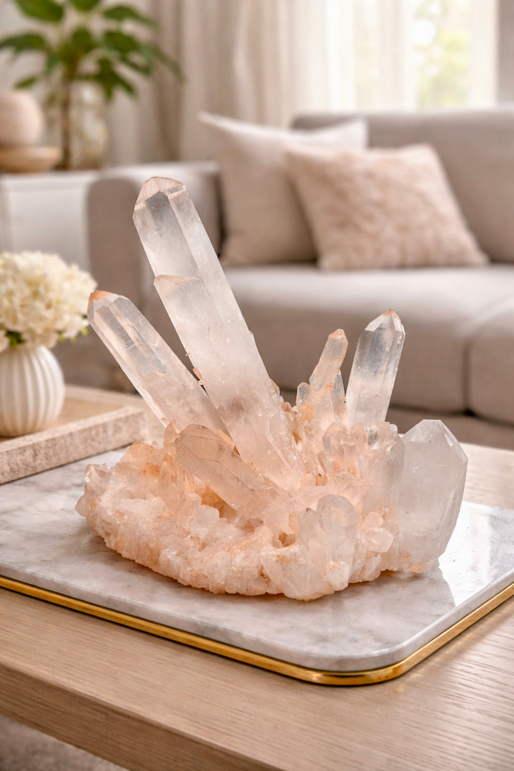 Bezaubernde Pink Quarz Stufen Kristall aus Madagaskar · 20 cm · 3,4 kg ✨