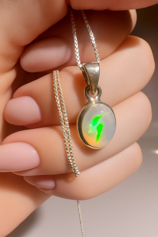 Echter Opal Anhänger – Magie des Lichts in 925 Silber 💎