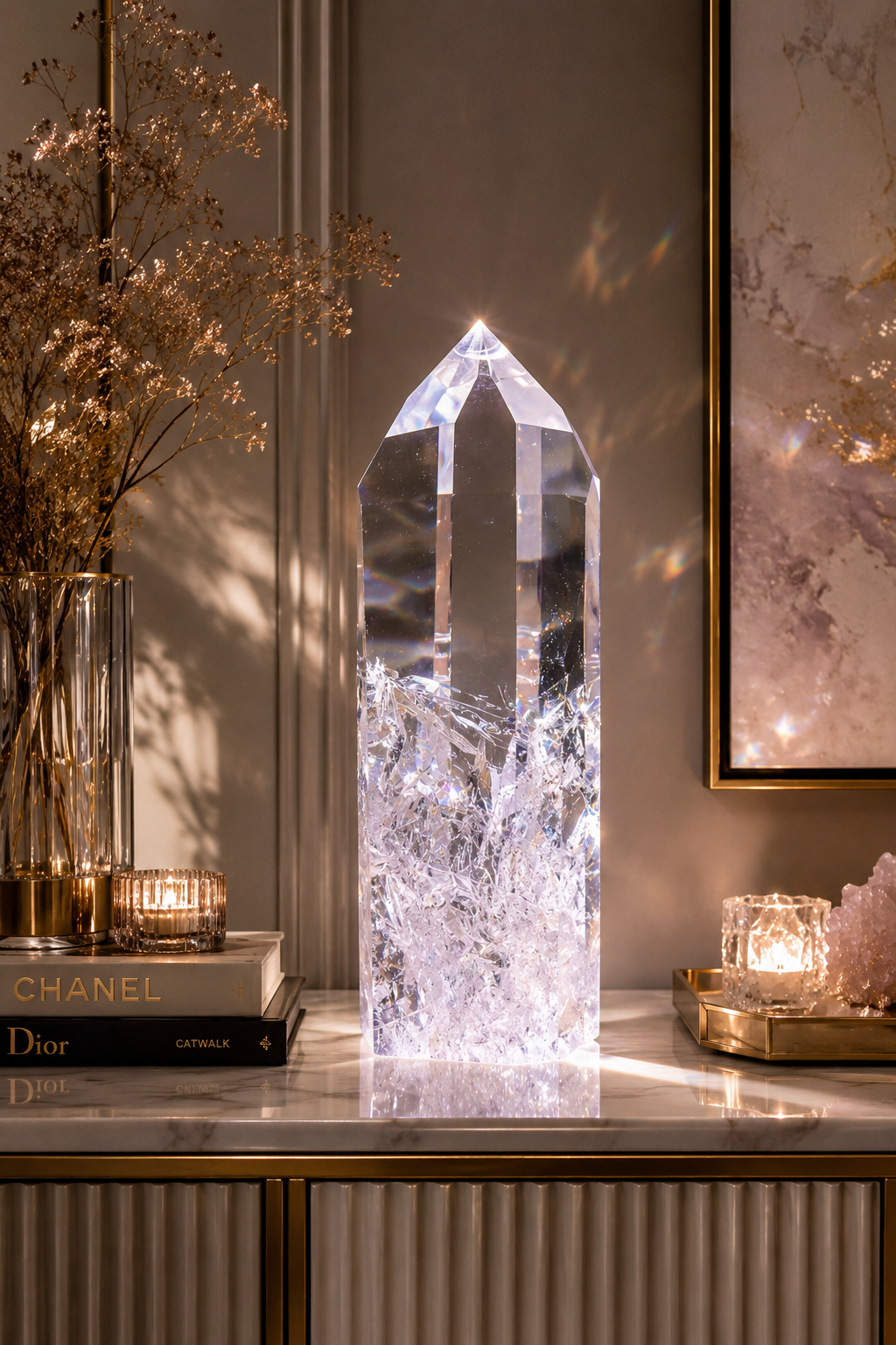 Lemurian Kristallspitze 16.7 cm · 700g – Extra klare Premiumqualität · Bahia