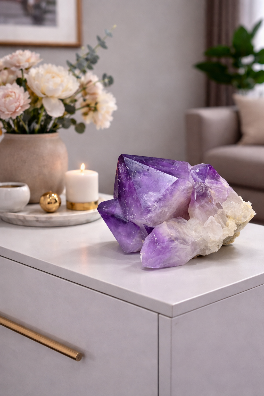 Kraftvoller Kongo-Amethyst mit imposanten Spitzen · 12 cm 💜