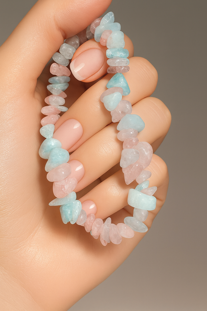 Bezauberndes 3er Edelstein-Armbandset – Morganite, Jade & Rosenquarz ✨💗