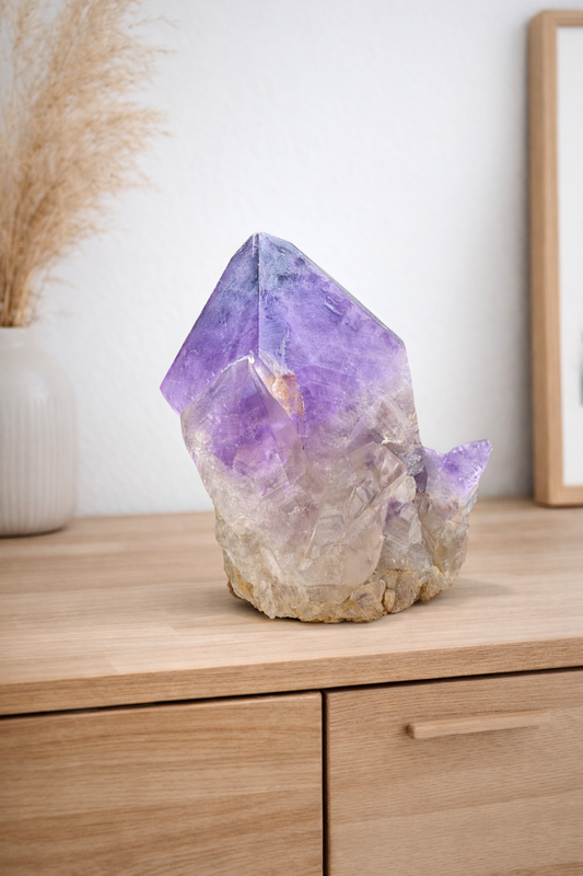Exklusiver Kongo-Amethyst · Ausdrucksstarke Kristallspitzen · 10 cm 💜