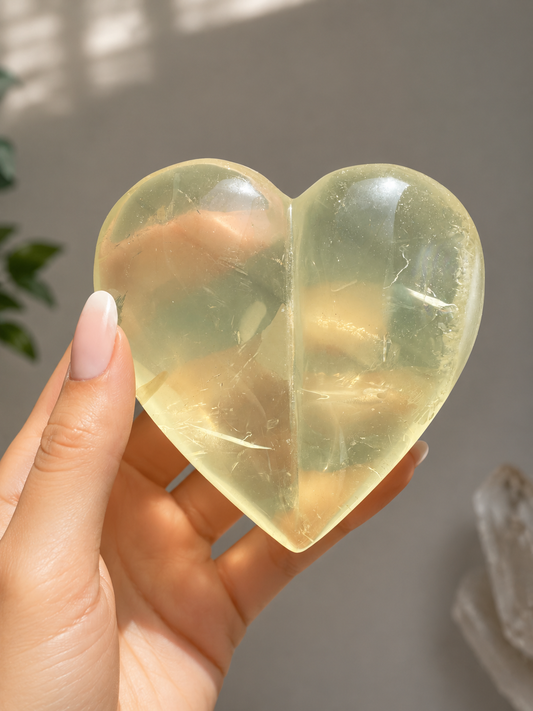 Citrin Herzen juicy – 8.7 cm I Dreidimensionale Form