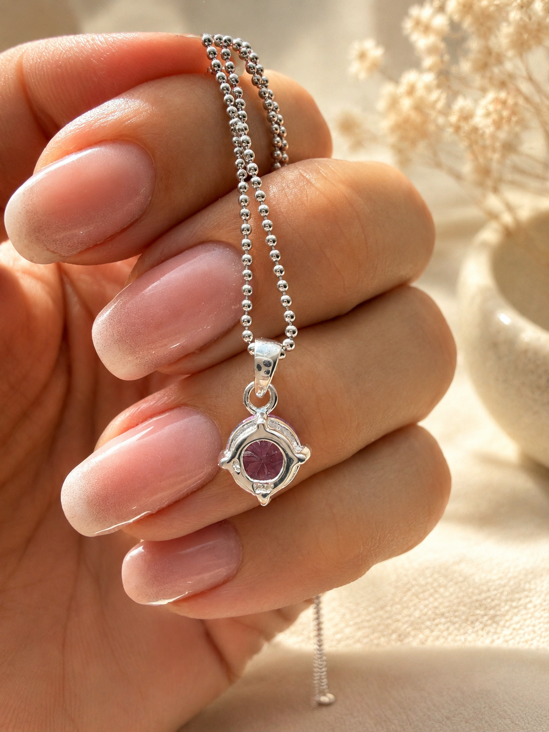 Amethyst Anhänger 925 Silber oder vergoldet, AAA Qualität, facettiert 0,6 cm