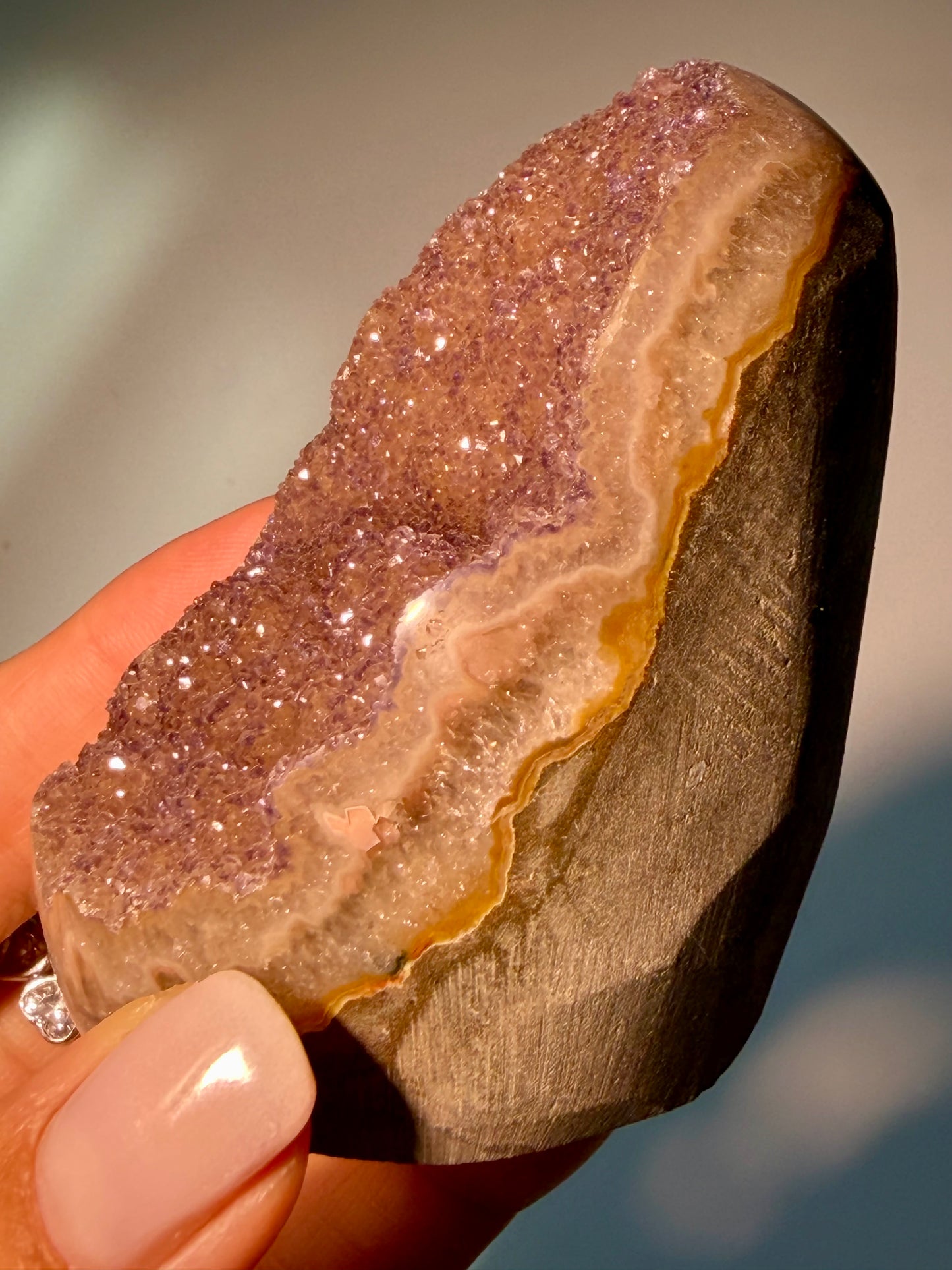 Rainbow Amethyst Cutbase - 6.5cm, 181g