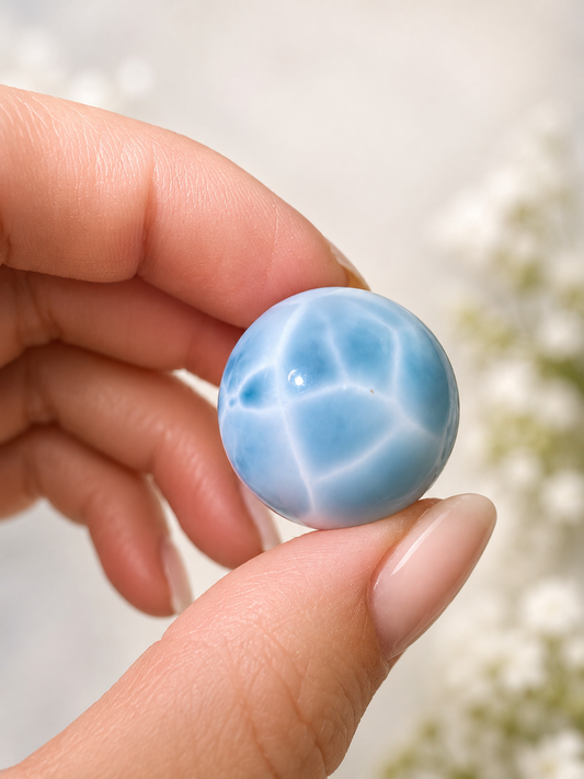 Premium Larimar Kugel – 2,4 cm | 20 g karibischer Edelstein