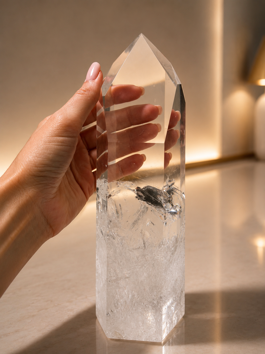 Extra Clear Lemurian Crystal Super Extra Quality 14 cm, 541 g from Bahia Brazil