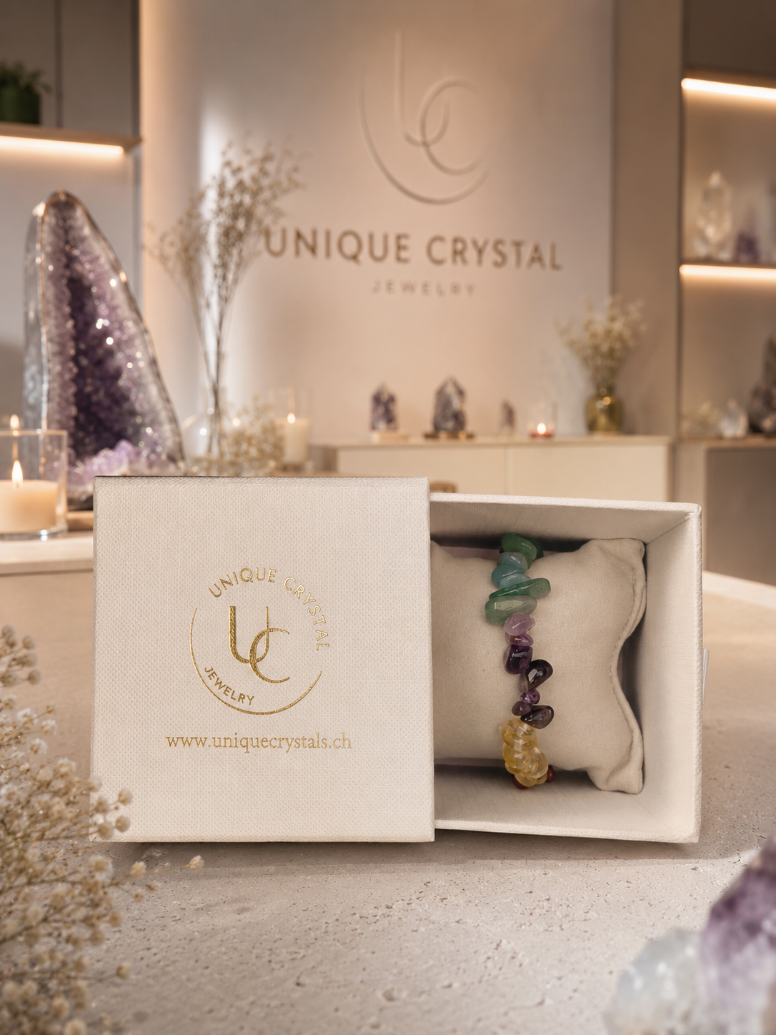 Bracciale chakra con 7 pietre chakra | Bracciale in pietra naturale