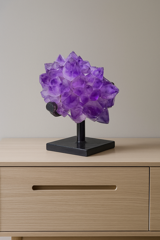 Amethystblüte 10 cm – Kristallblume mit perfekten Spitzen aus Uruguay | Extra-Qualität