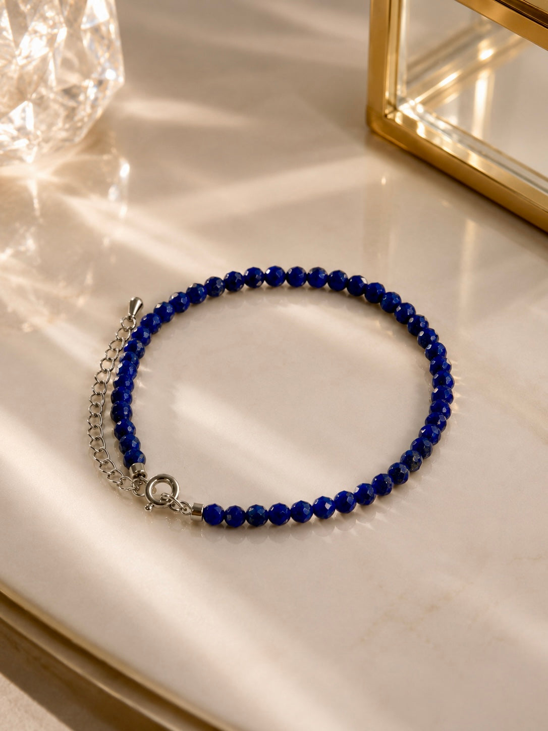Facettiertes Kristallarmband mit Silber- oder Gold-Hardware