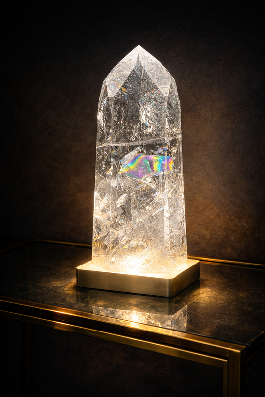 Echtholz-LED-Lampe 8,5×8,5 cm zum Beleuchten von Kristallen 💡💎