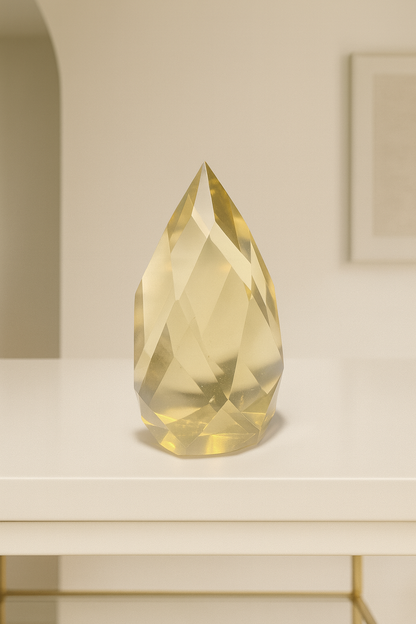 Bezauberndes Citrin Ornament – facettiert & klar 🌟 - 7.1cm, 120g