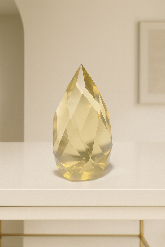 Bezauberndes Citrin Ornament – facettiert & klar 🌟 - 7.1cm, 120g