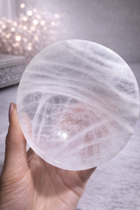 Bergkristall-Schale aus Brasilien – Handgeschliffene Quarz-Schale 11x3.5cm in Premiumqualität