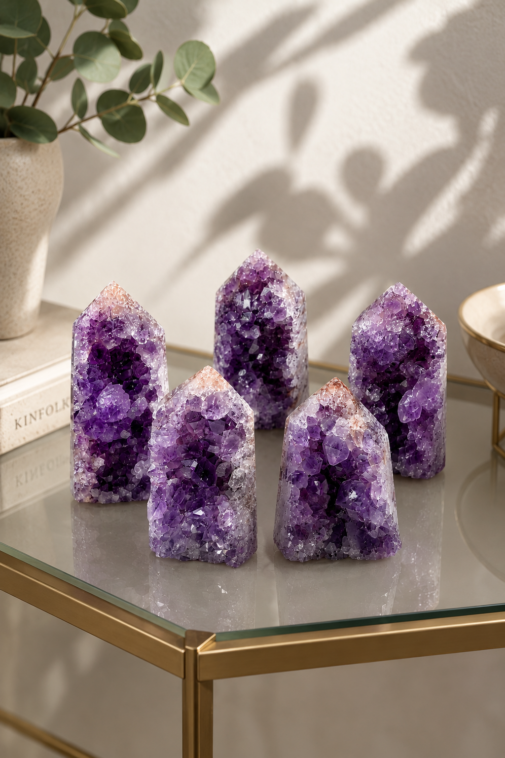 Amethyst-Türmchen 5,5–8 cm mit natürlichen lila Kristallen – Stein für Ruhe, Intuition und Harmonie