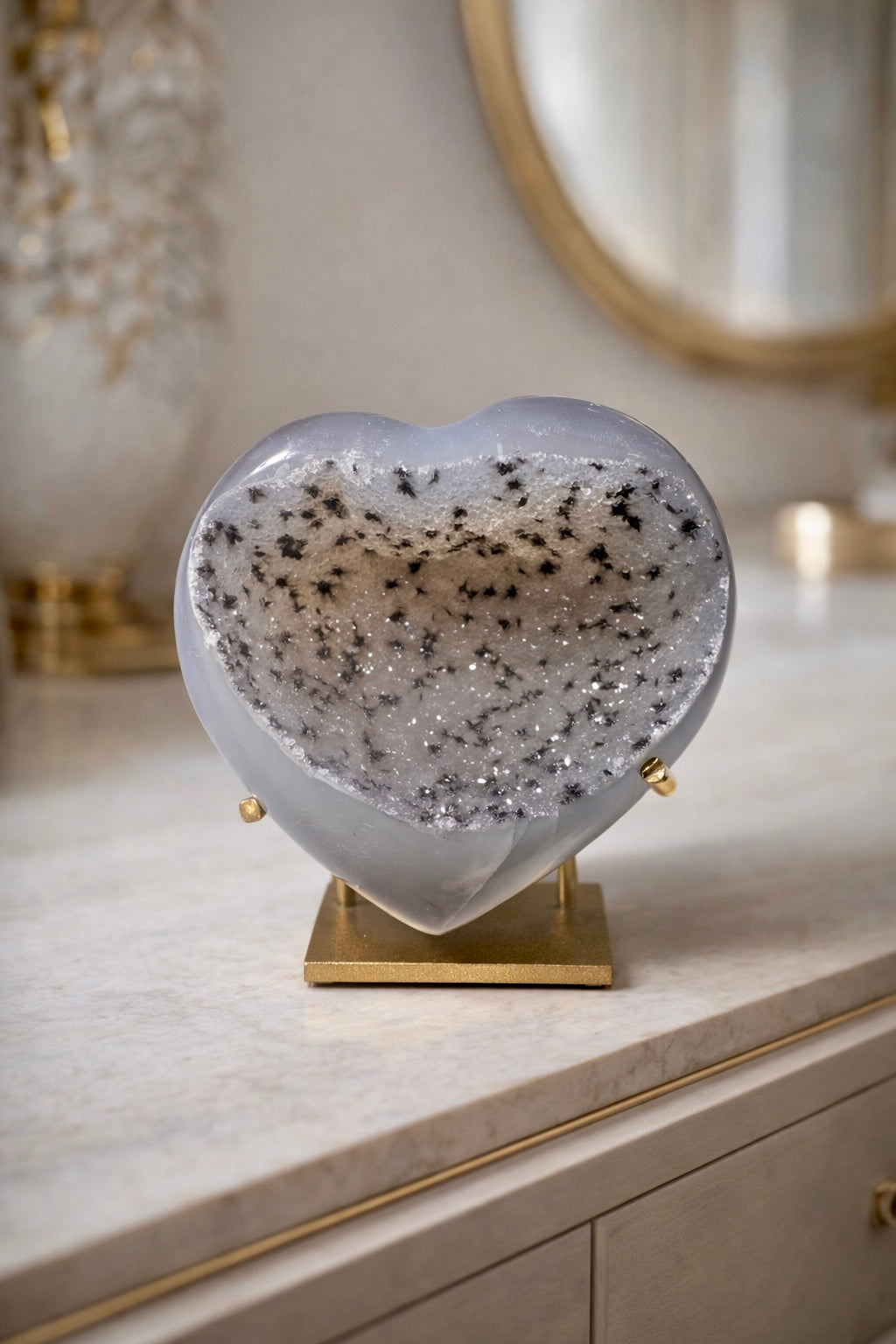 Exklusives Achat-Herz mit faszinierendem Galaxie-Effekt – aus Brasilien, 7x6cm