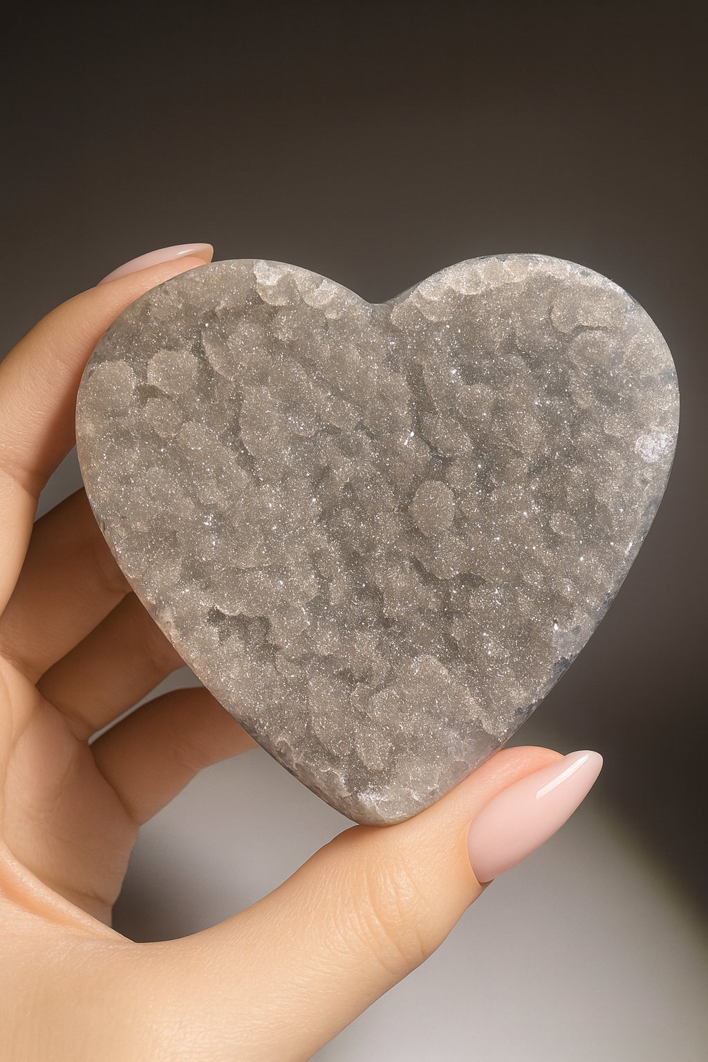 Rainbow Amethyst Herz aus Uruguay 💛 8,2 x 8 cm