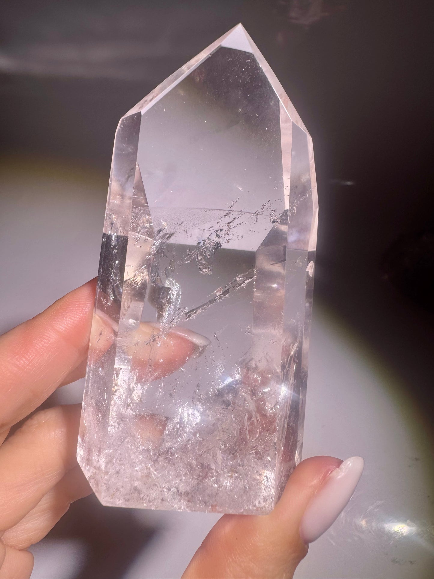 Sehr klare Bergkristall Spitze - 9cm, 198g