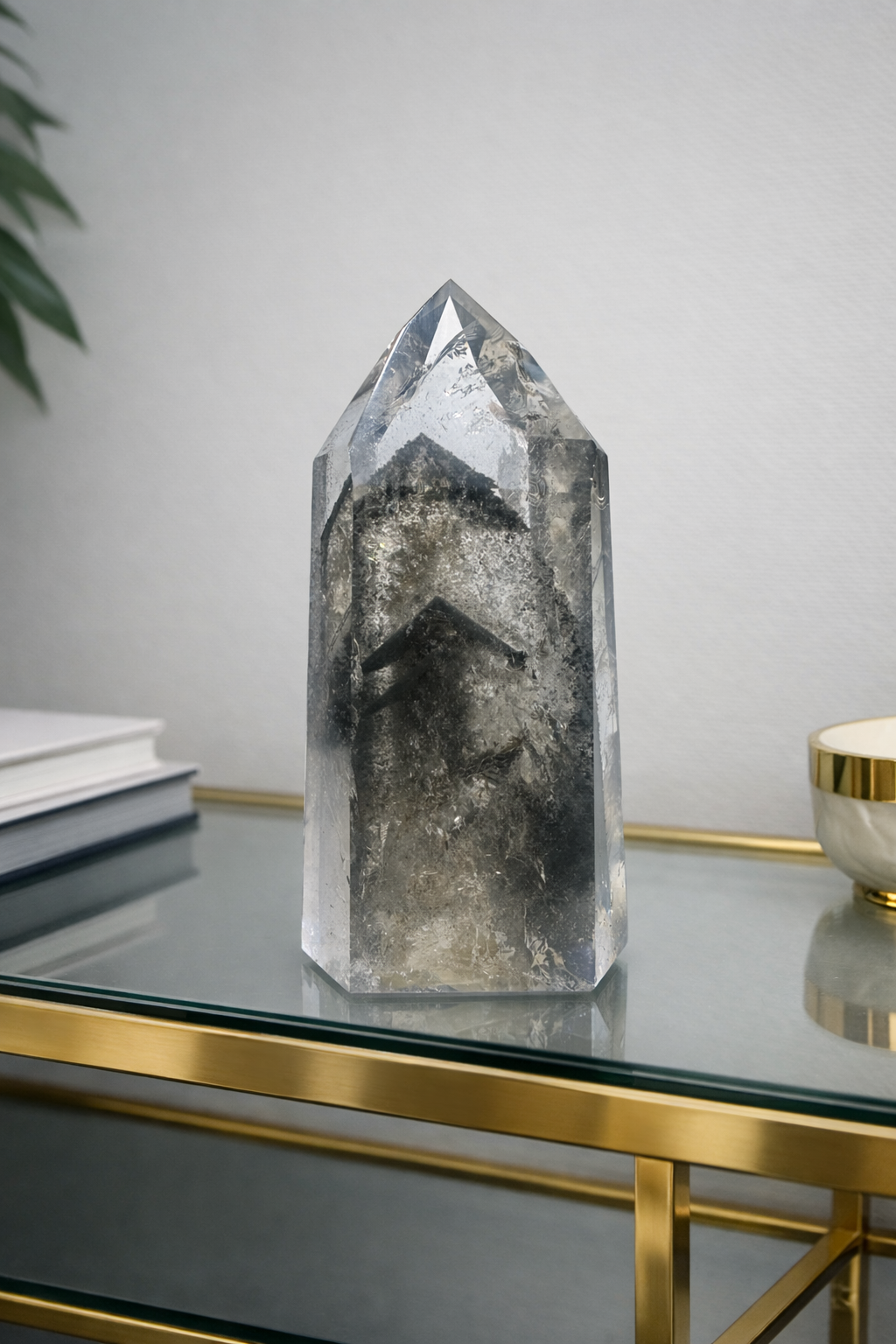 Perfekte schwarze Phantom Kristall Spitze (sehr klar) 🖤 - 11cm, 286g