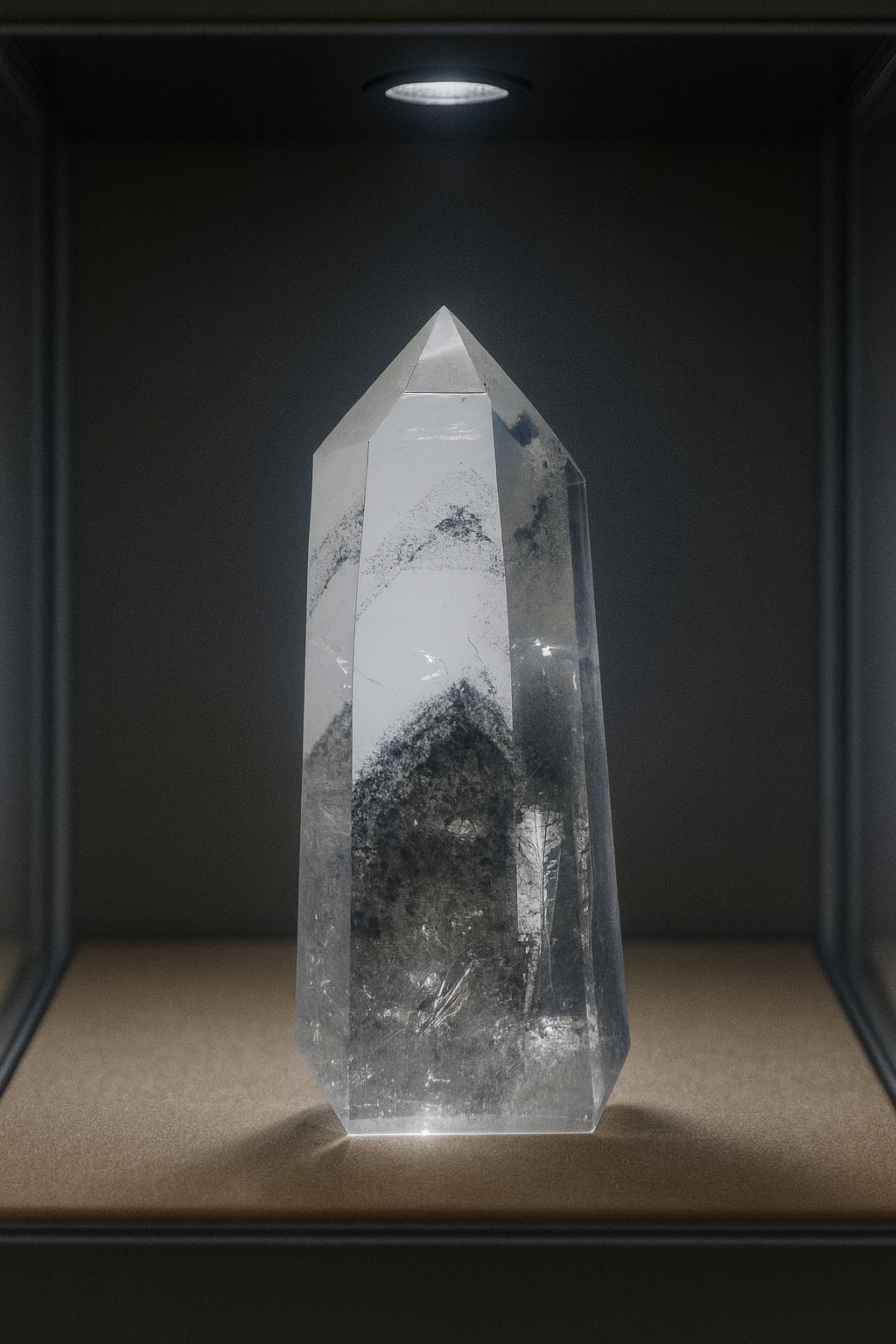Schwarzer Phantom Lemurian Kristall (ultra klar) 🖤 - 7.2cm, 83g