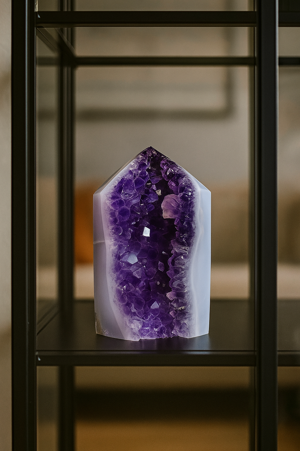 Achat-Spitze mit Amethyst Kristallen 8,7 cm – Premium Qualität kaufen