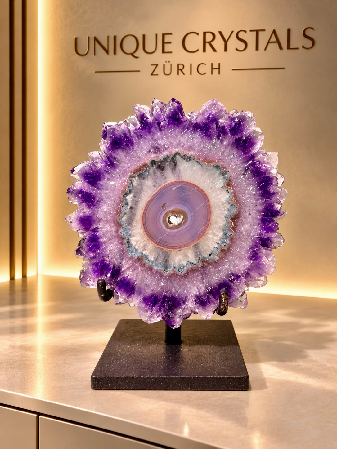 Amethyst-Blüte aus Uruguay – symmetrischer Stalaktit in Premium Qualität