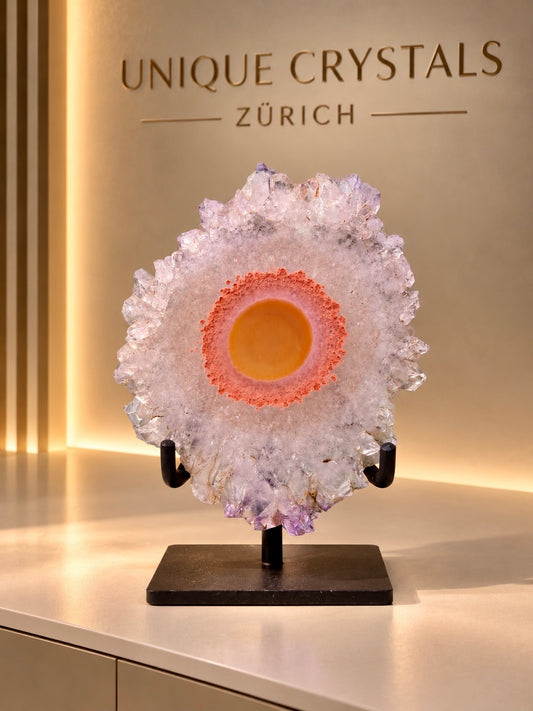 Amethyst-Blüten aus natürlichen Stalaktiten in fünf verschiedenen Ausführungen