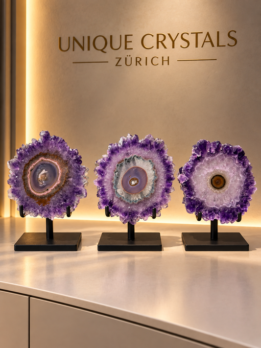Amethyst-Blume aus Stalaktit – Premium Kristallblüte aus Uruguay