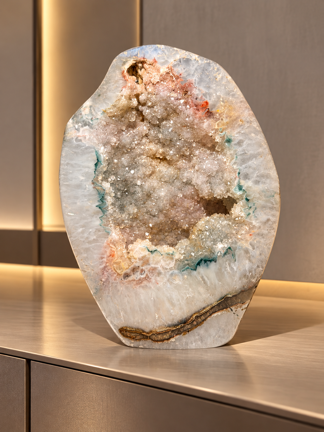 Amethyst-Drusen aus Uruguay – sanfte Farben und feine Kristalle