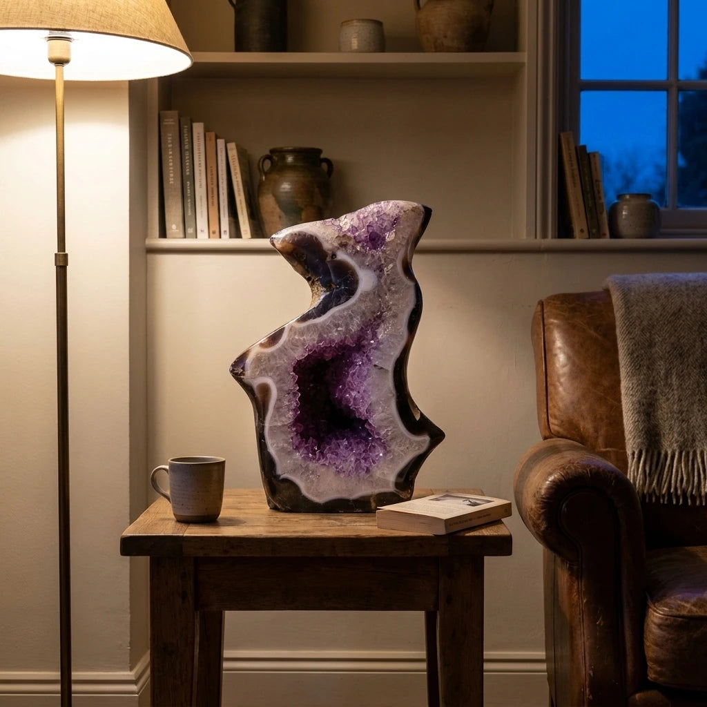 Amethyst Freeform XL aus Uruguay AAA Qualität, Tiefviolett, 31 cmd | Amethyst Freeform Uruguay Tiefviolett – 31 cm | UNIQUE CRYSTALS