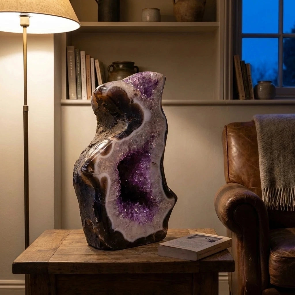 Amethyst Freeform XL aus Uruguay AAA Qualität, Tiefviolett, 31 cmd | Amethyst Freeform Uruguay Tiefviolett – 31 cm | UNIQUE CRYSTALS