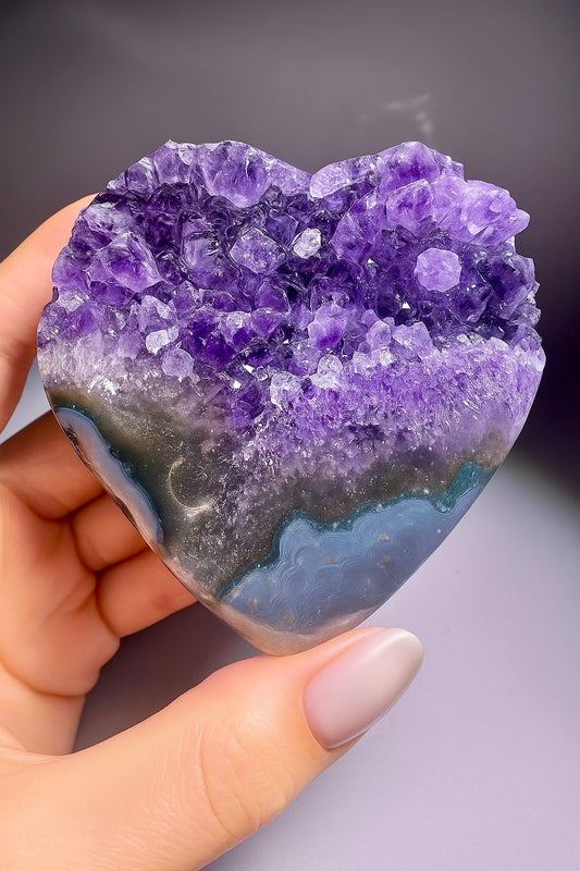 Amethyst-Herz 8,5 cm – 363 g – Premium Qualität aus Uruguay 