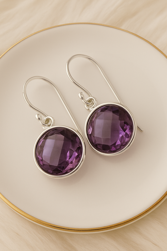 Amethyst-Ohrringe 925 Silber kaufen – Extraklar & Handgefertigt | UNIQUE CRYSTALS