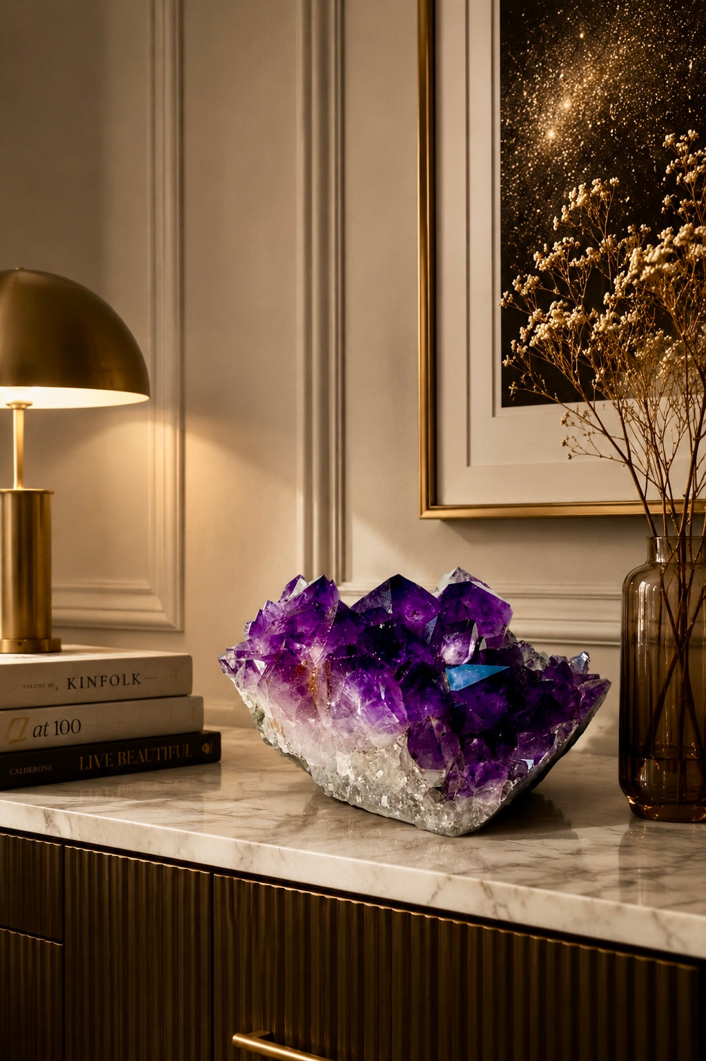 Amethyst Cluster Druse Edelstein Heilstein tief violett AAA Qualität 1.6 kg 15 cm Naturstein Sammlerstück