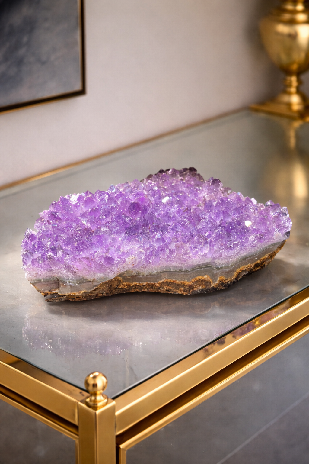 Amethyst Druse Uruguay 10,5 x 8,5 cm 298 g mit tiefer violetter Farbintensität