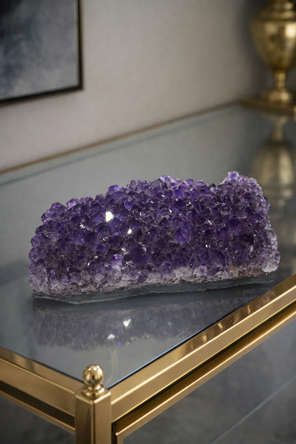 Amethyst Druse Uruguay 9 x 5 cm 165 g mit intensiver violetter Tiefe