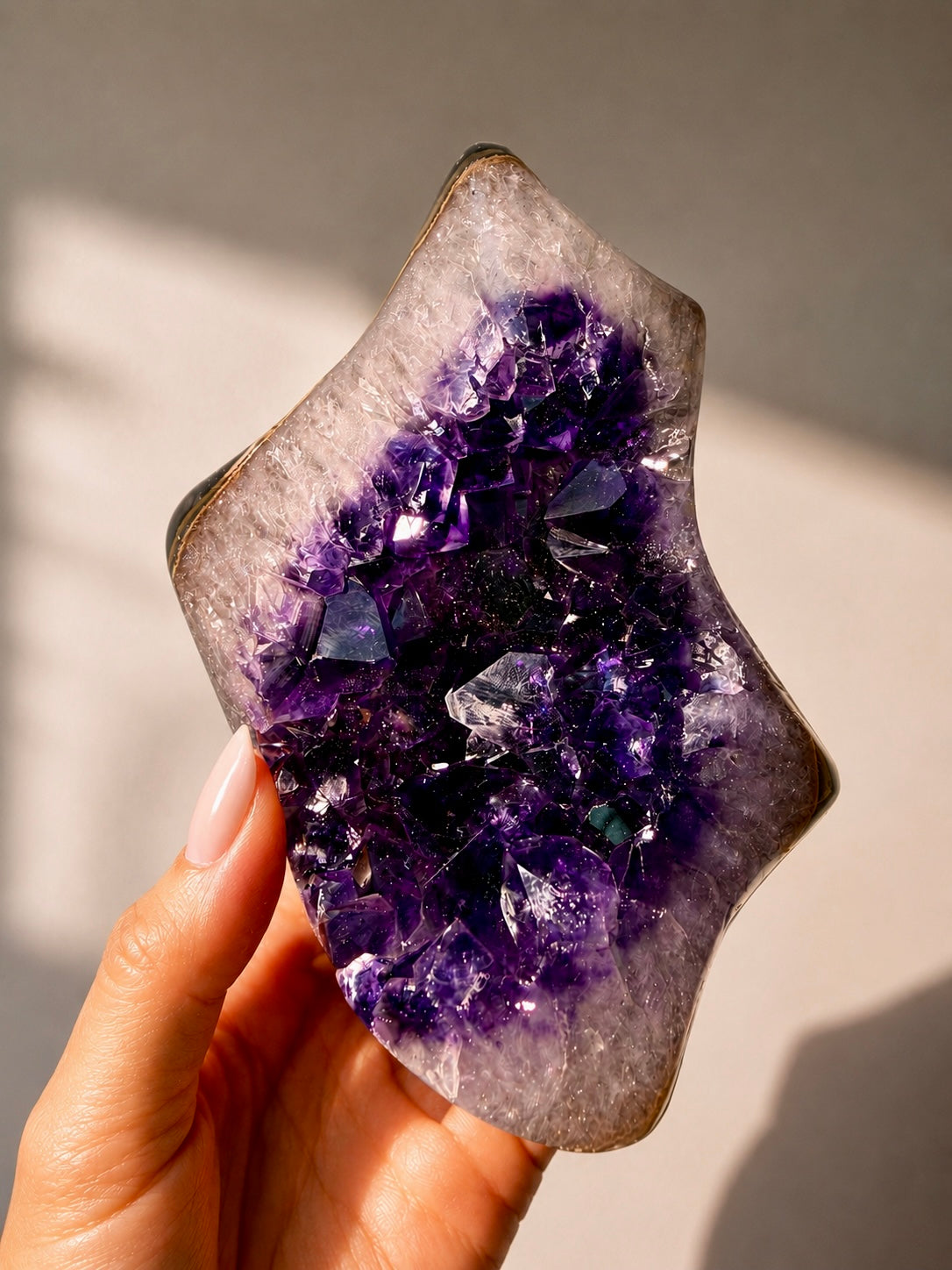 Amethyst Freeform Uruguay, grosse Kristalle, 11 cm, 636 g