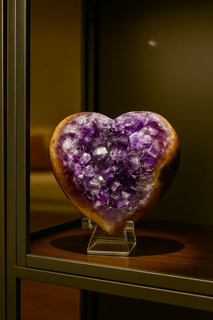 Amethyst Herz 454 g Uruguay kaufen – tiefviolette Kristalle 